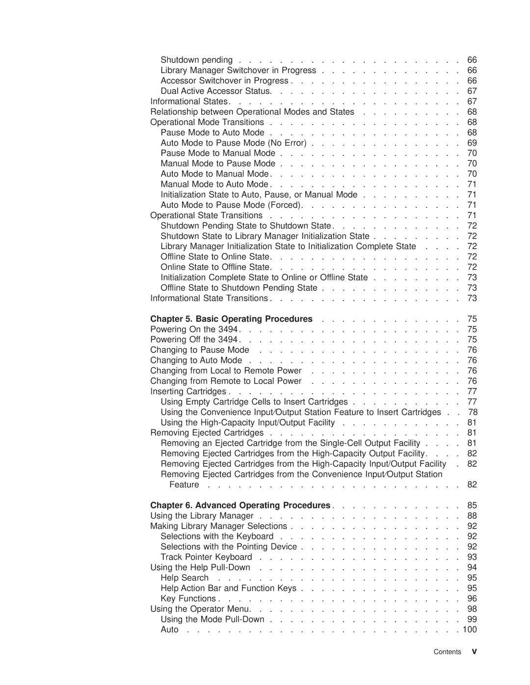 IBM Magstar 3494 manual Basic Operating Procedures, Advanced Operating Procedures 