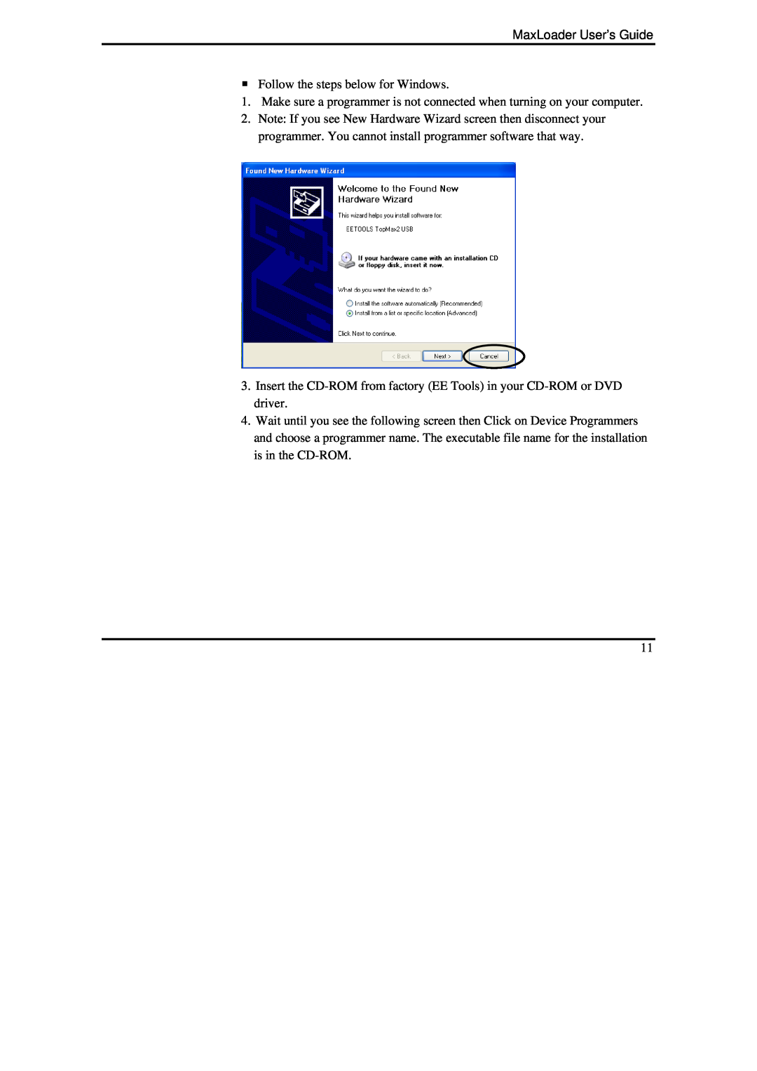 IBM MaxLoader manual ƒ Follow the steps below for Windows 