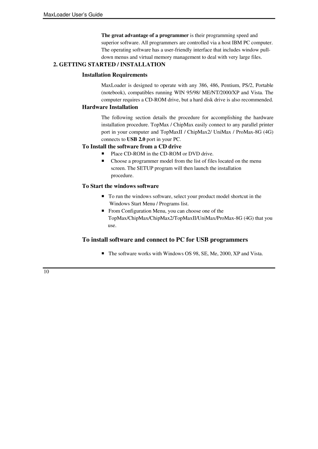 IBM MaxLoader manual Hardware Installation, To Install the software from a CD drive, To Start the windows software 