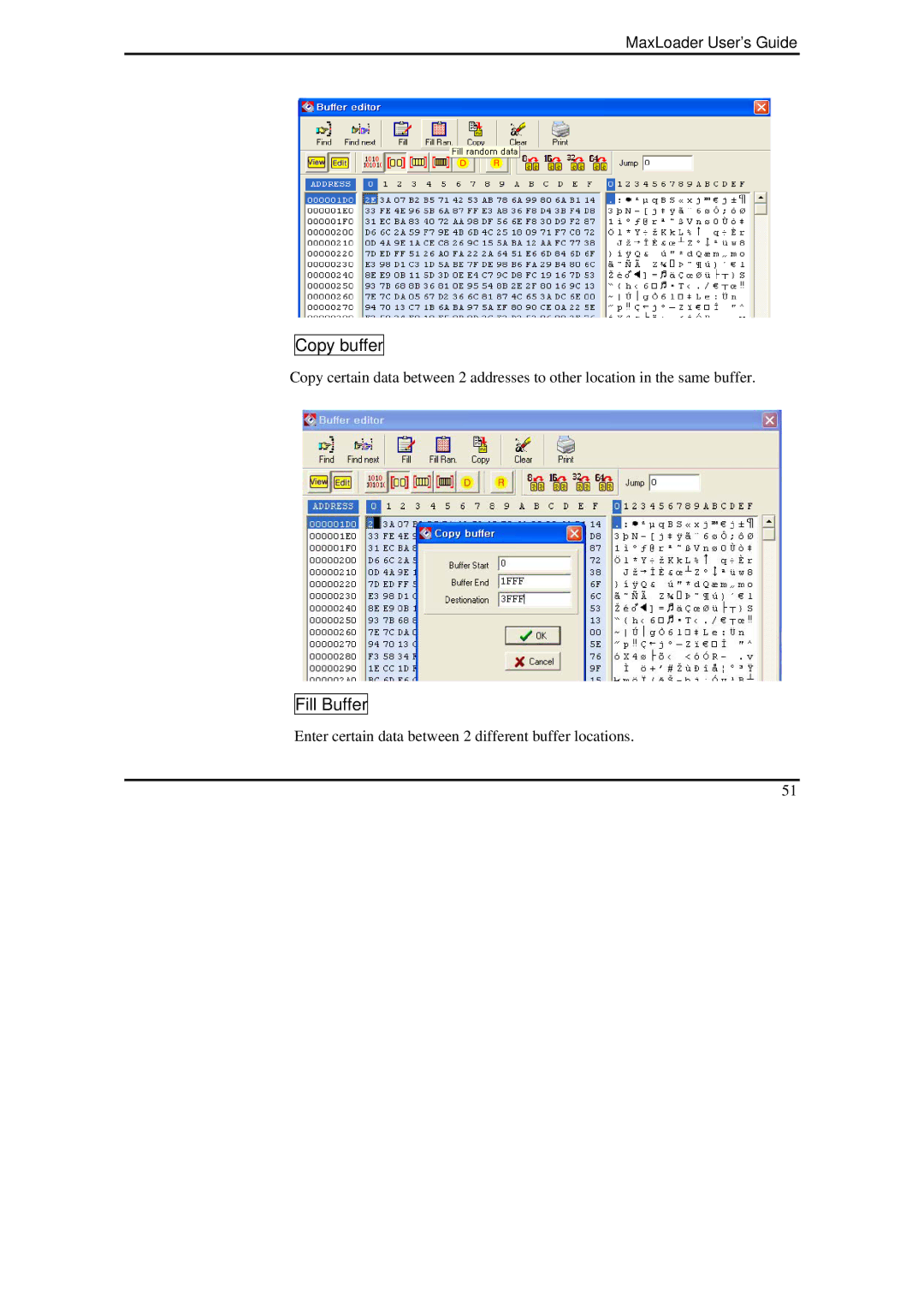 IBM MaxLoader manual Copy buffer 