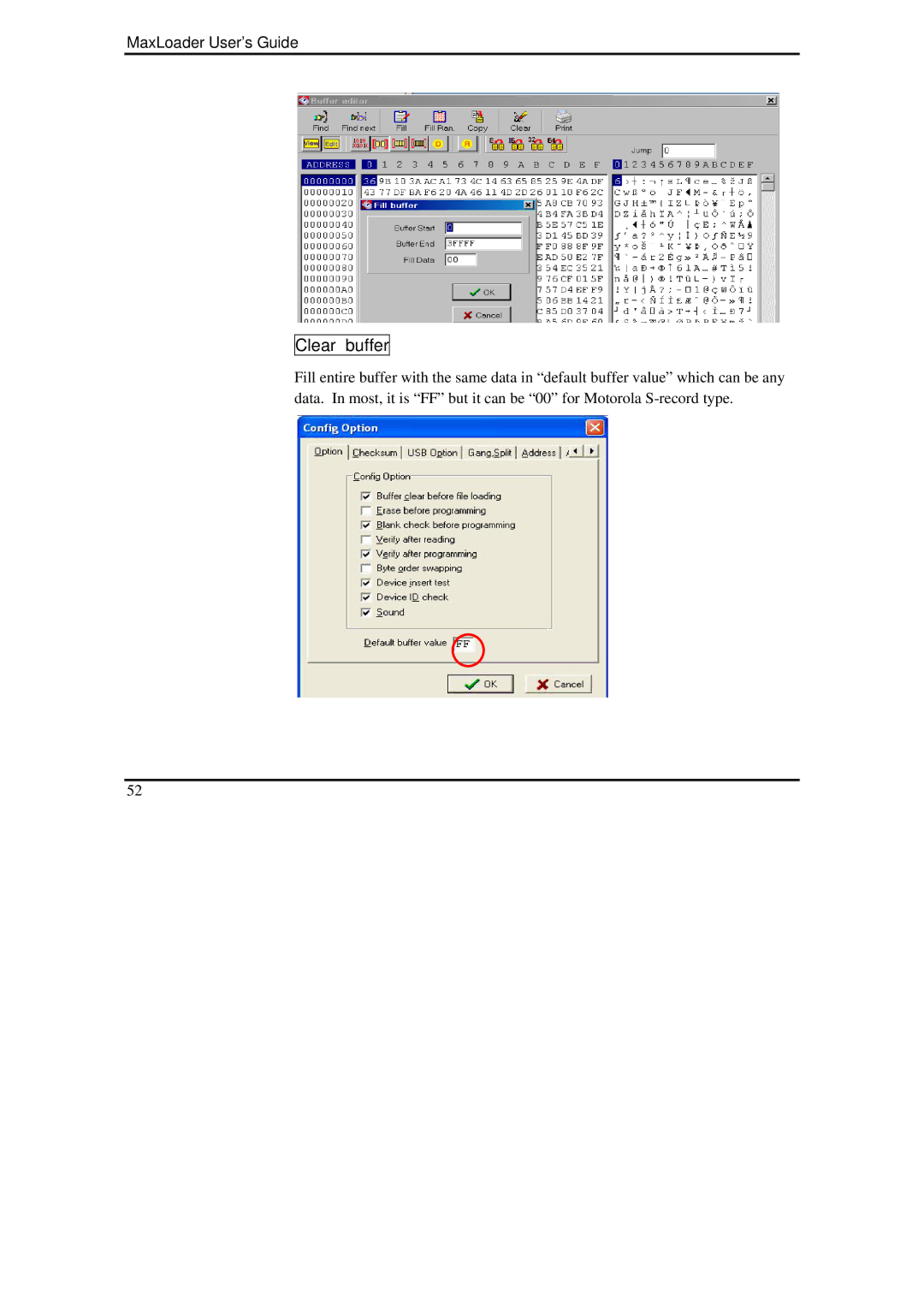 IBM MaxLoader manual Clear buffer 