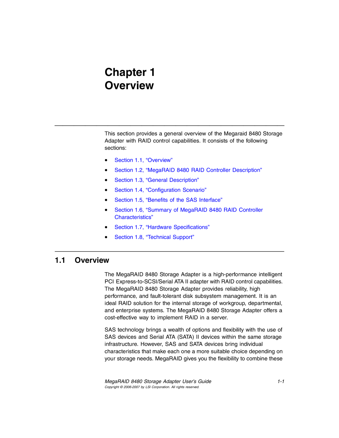 IBM MegaRAID 8480 manual Chapter Overview 