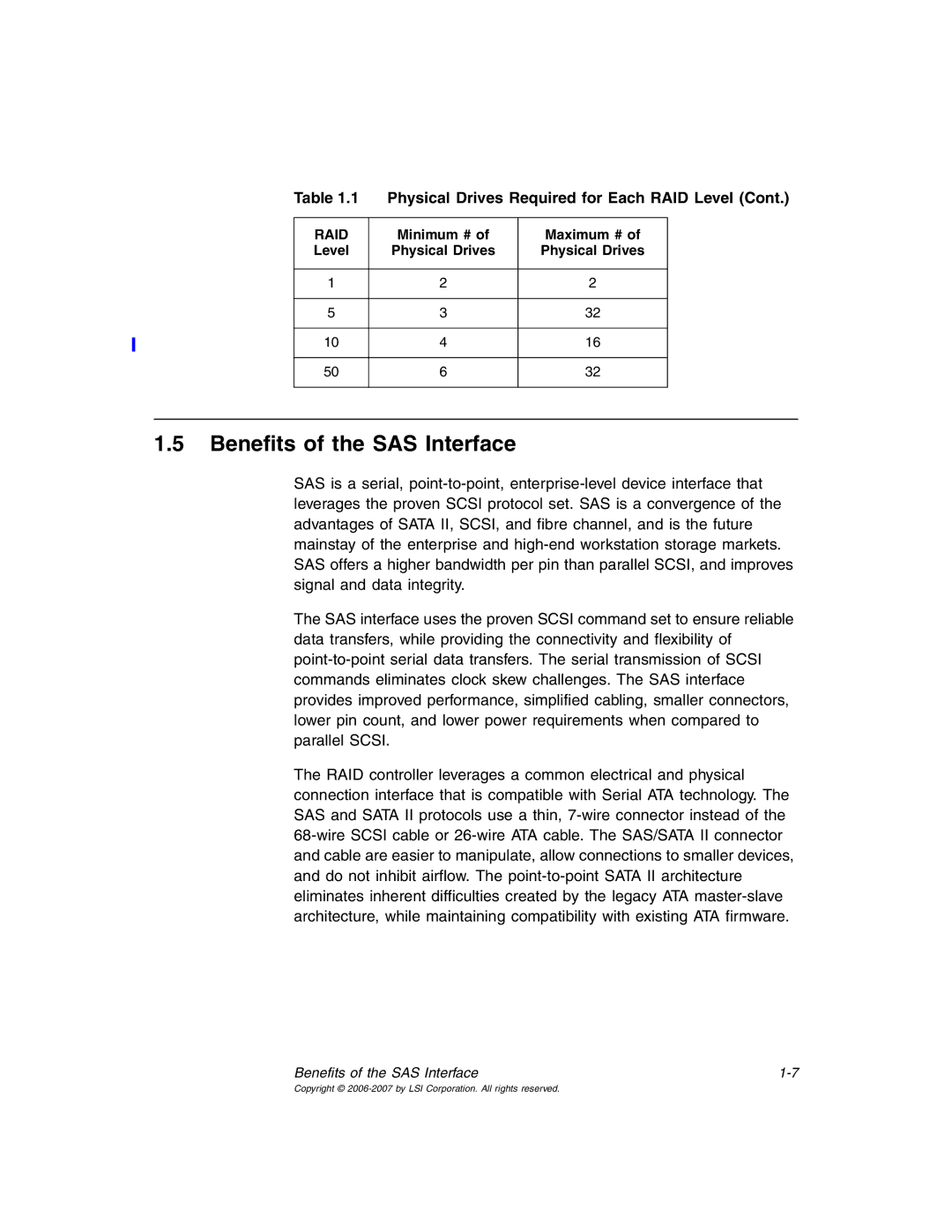 IBM MegaRAID 8480 manual Benefits of the SAS Interface 