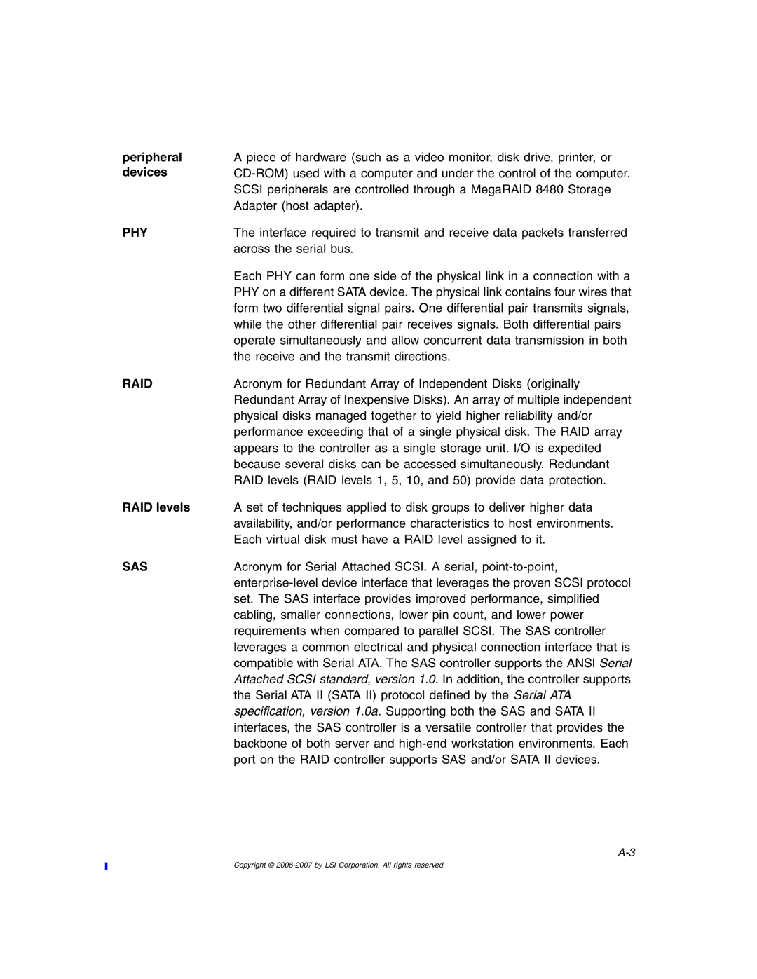 IBM MegaRAID 8480 manual Peripheral devices, RAID levels 