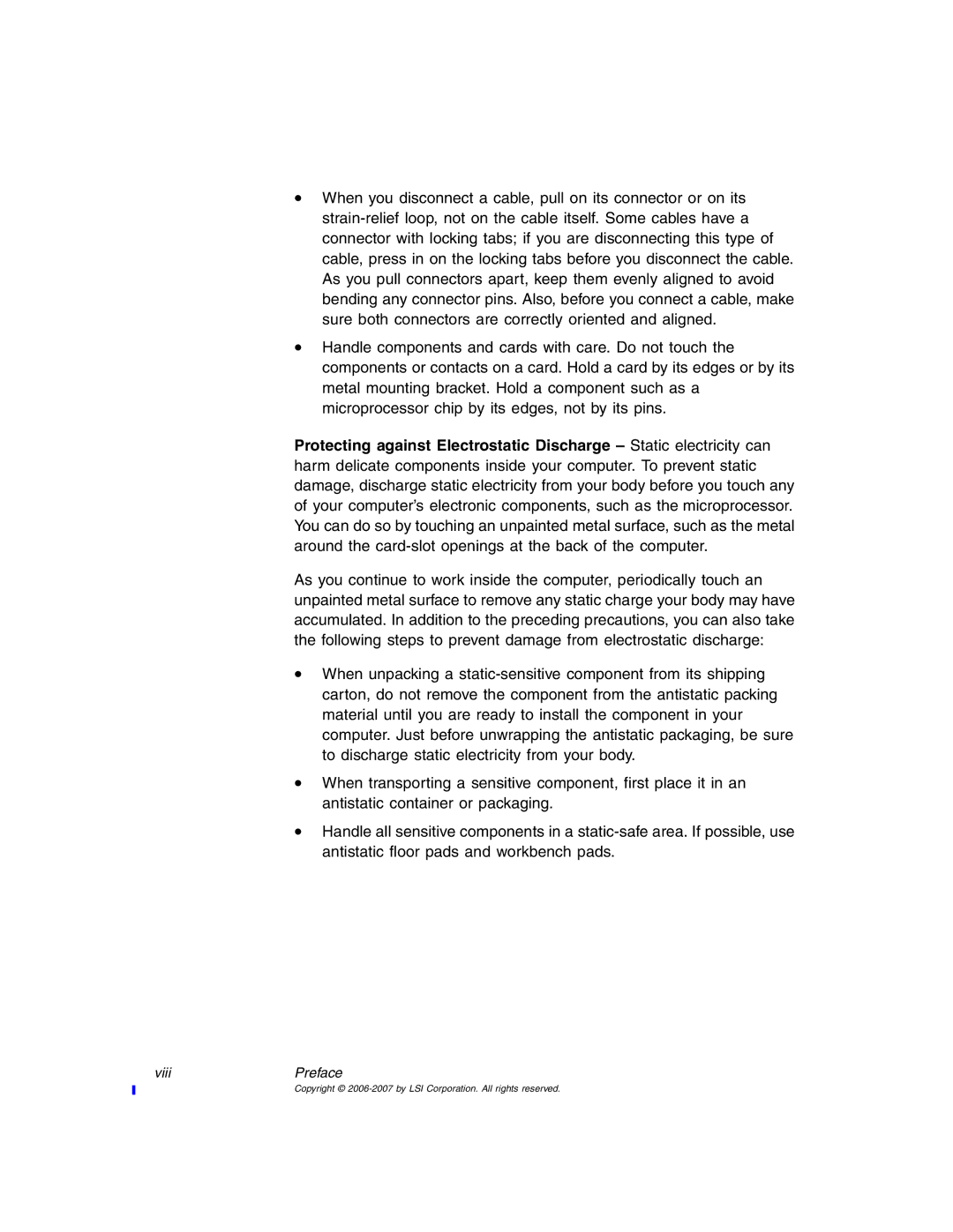 IBM MegaRAID 8480 manual ViiiPreface 