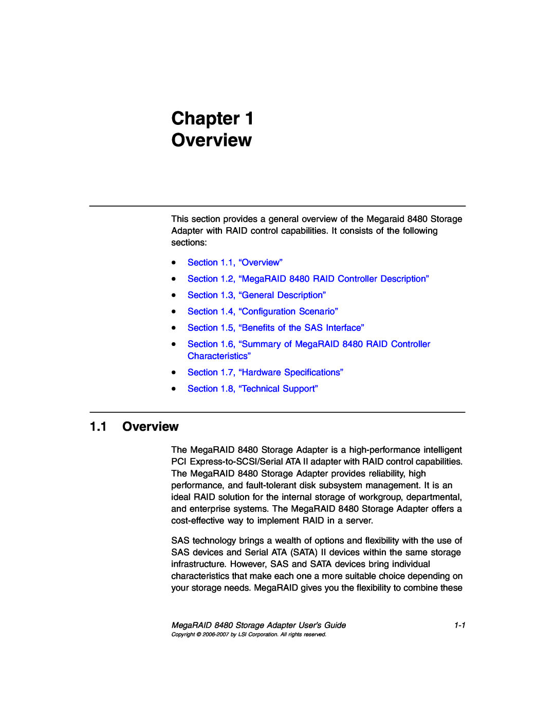 IBM MegaRAID 8480 manual Chapter Overview 