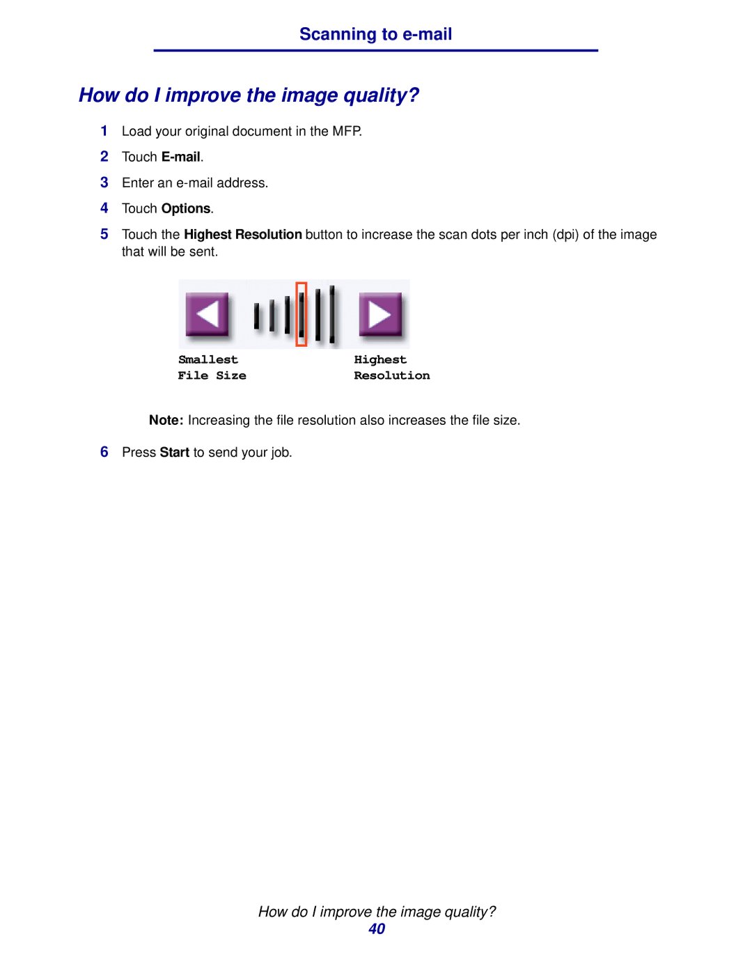 IBM MFP 35, MFP 30 manual How do I improve the image quality? 