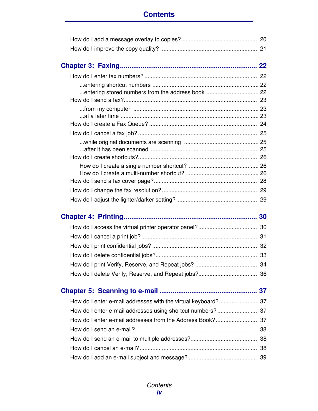 IBM MFP 30, MFP 35 manual Contents 