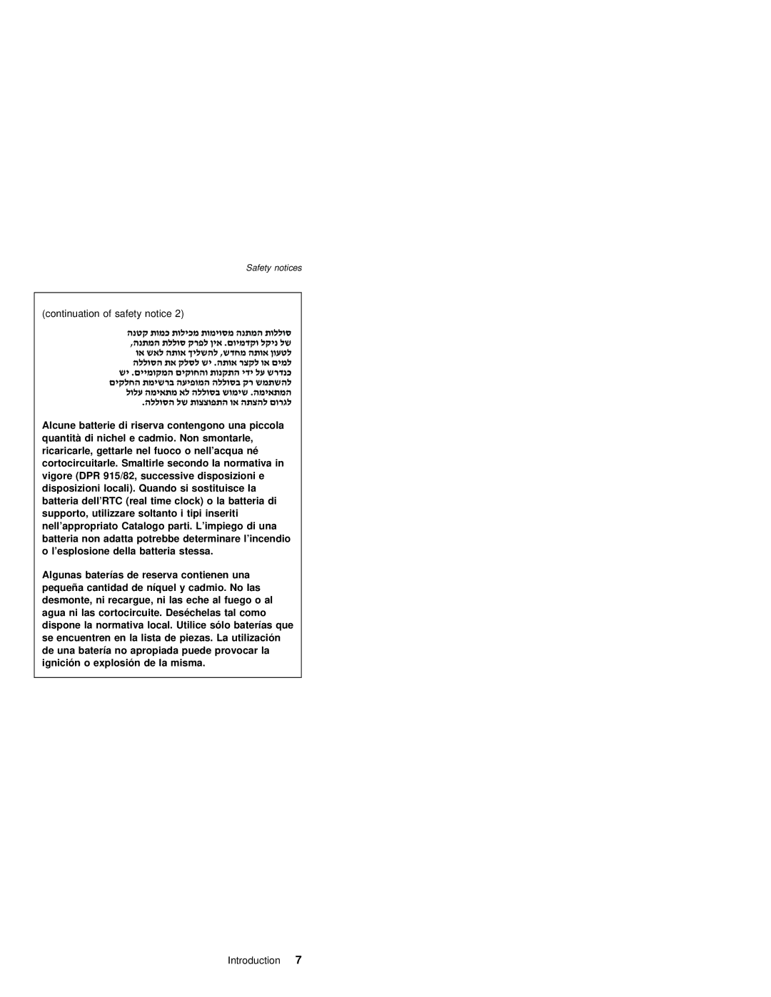 IBM MT 2367, MT 2366 manual Continuation of safety notice 