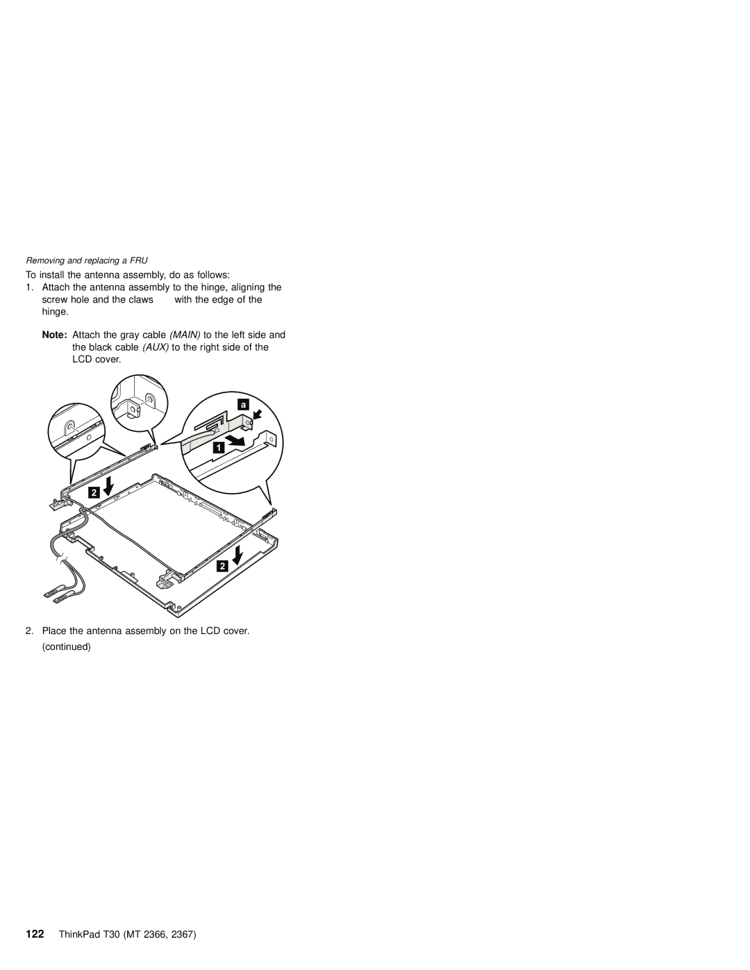 IBM MT 2366, MT 2367 manual Removing and replacing a FRU 