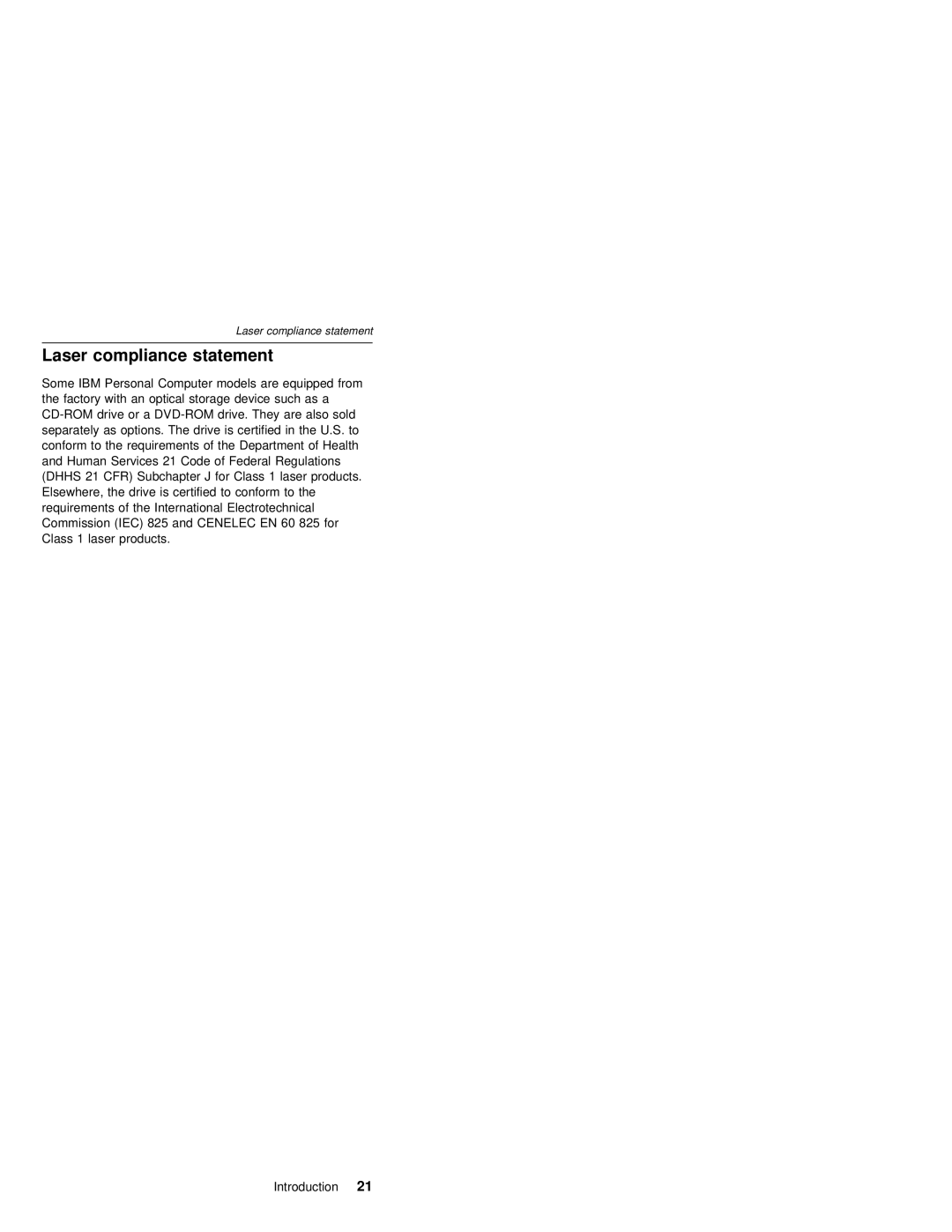 IBM MT 2367, MT 2366 manual Laser compliance statement 