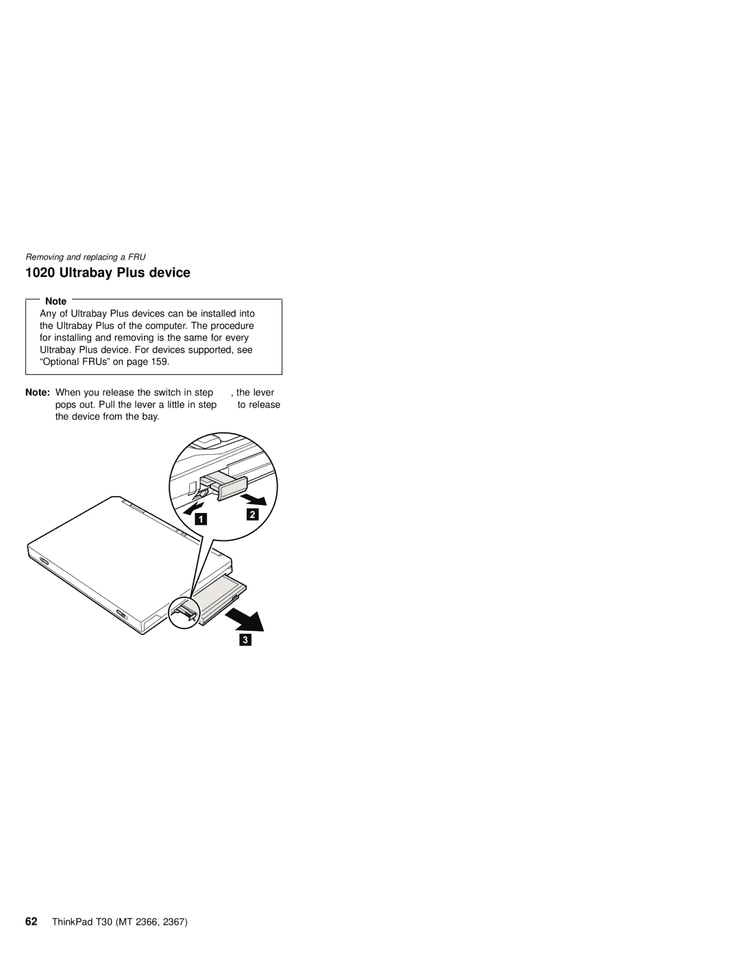 IBM MT 2366, MT 2367 manual Ultrabay Plus device 