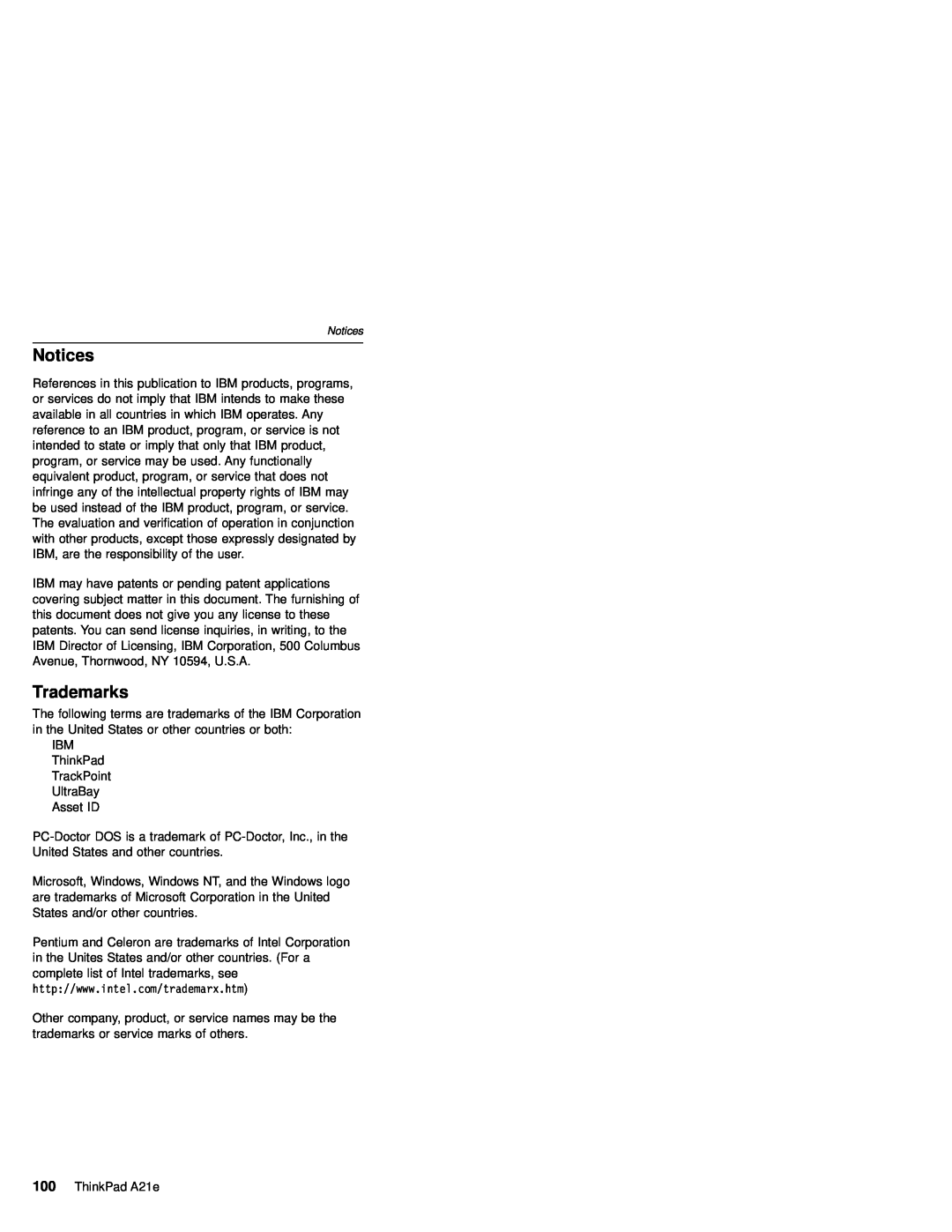 IBM MT 2632 manual Notices, Trademarks 