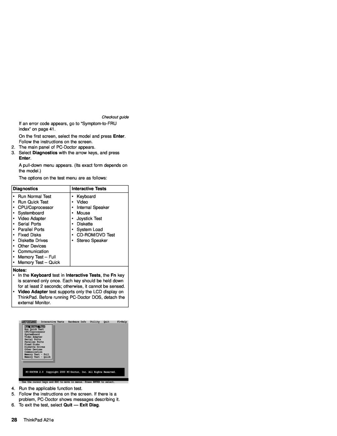IBM MT 2632 manual Diagnostics, Interactive Tests 