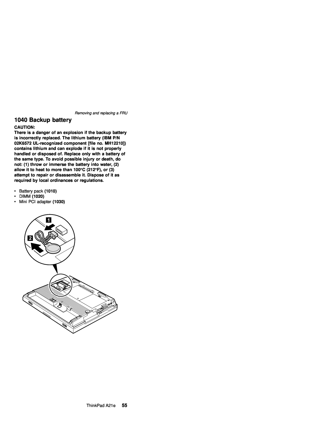 IBM MT 2632 manual Backup battery, v DIMM 