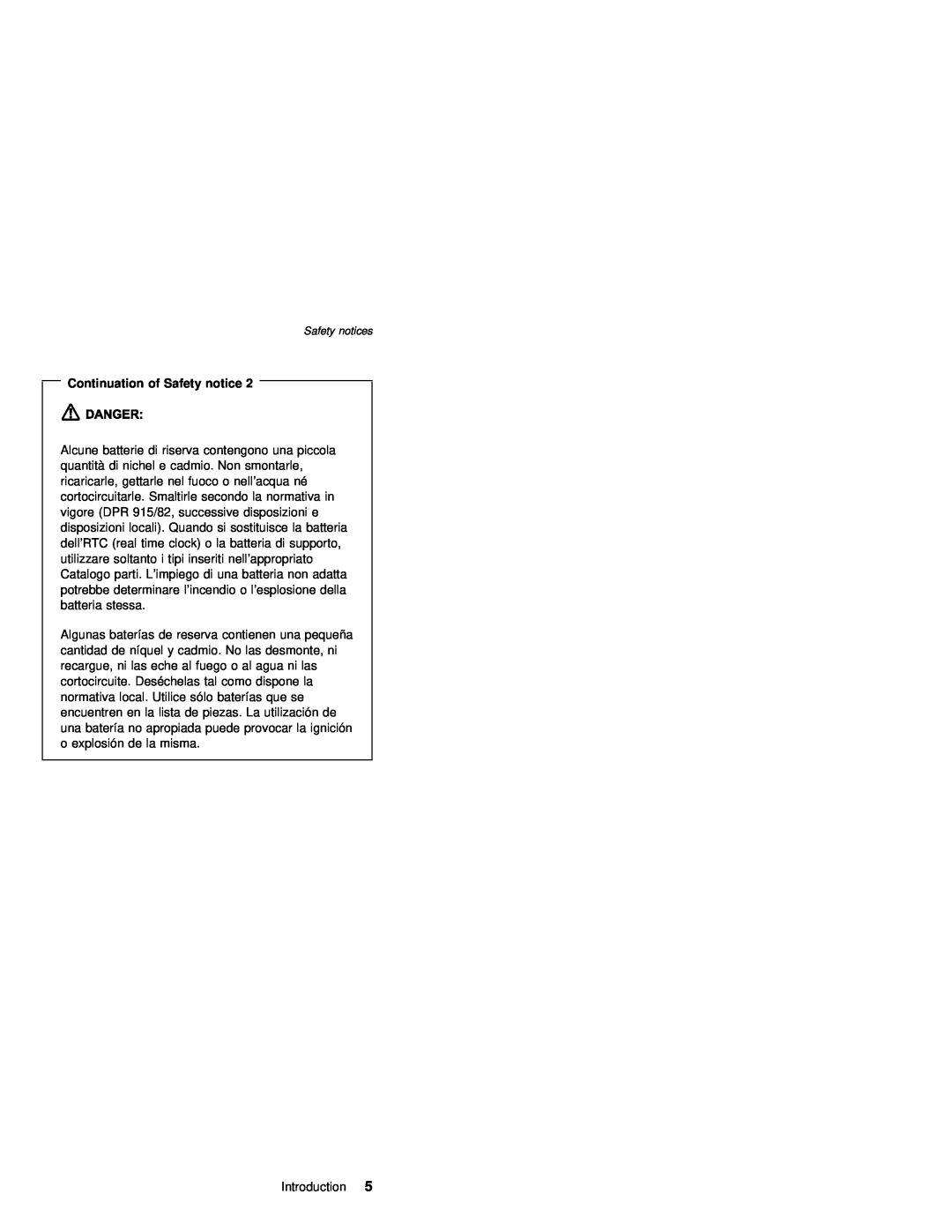 IBM MT 2632 manual Continuation of Safety notice 