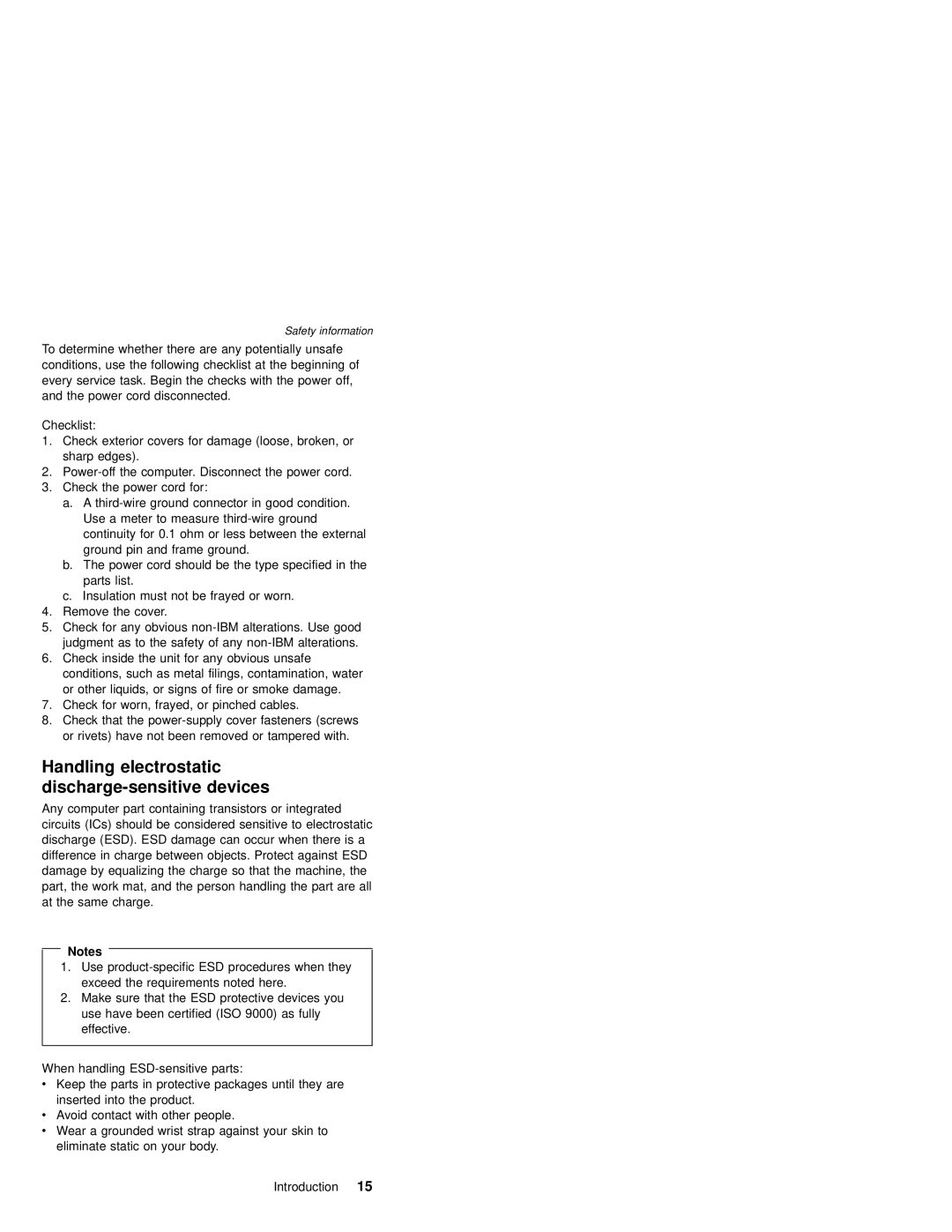 IBM MT 2632 manual Handling electrostatic discharge-sensitive devices 