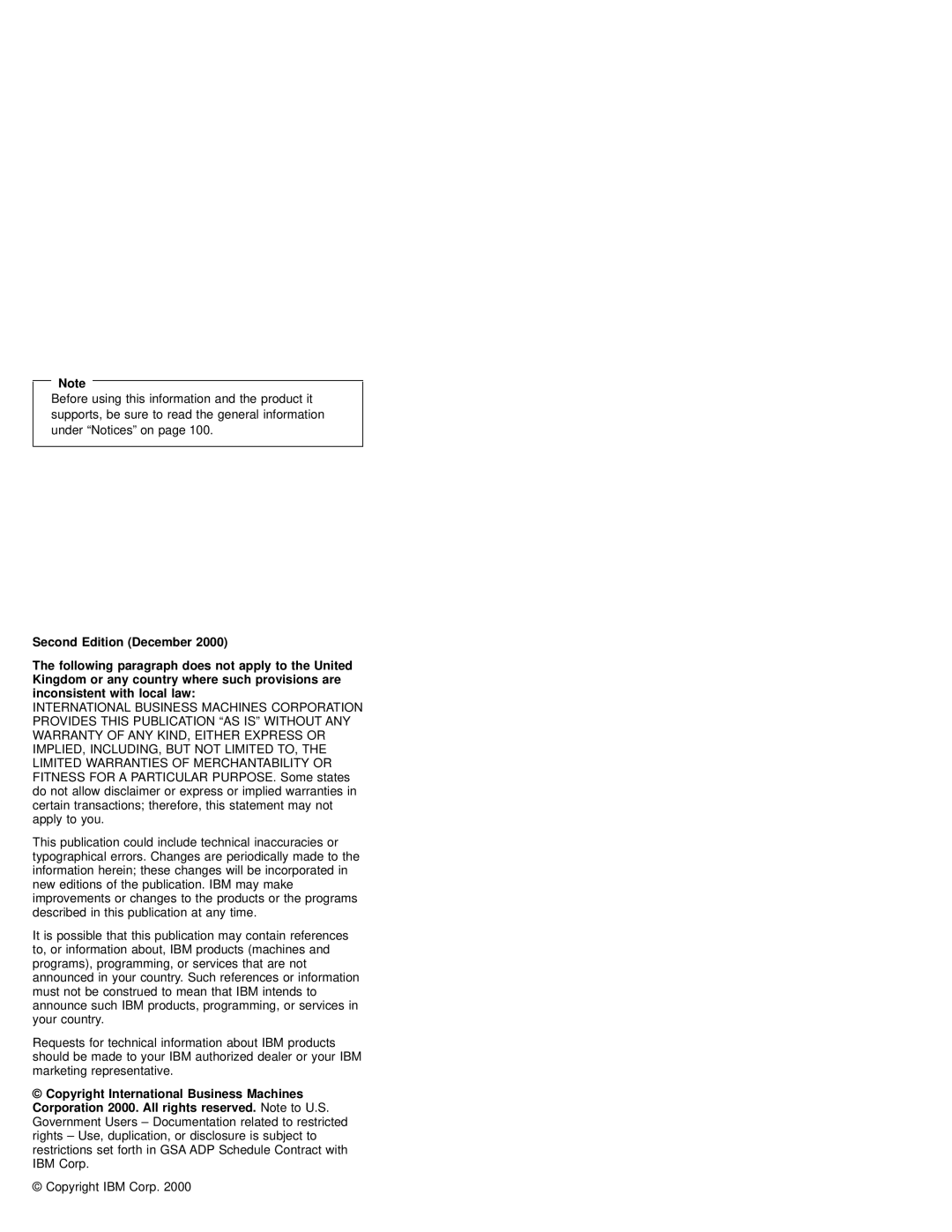 IBM MT 2632 manual Copyright IBM Corp 