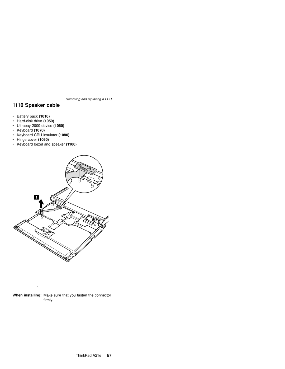 IBM MT 2632 manual Speaker cable 