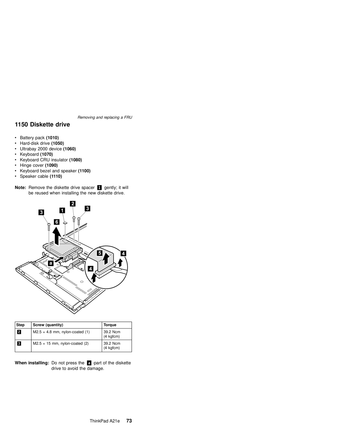 IBM MT 2632 manual Diskette drive 