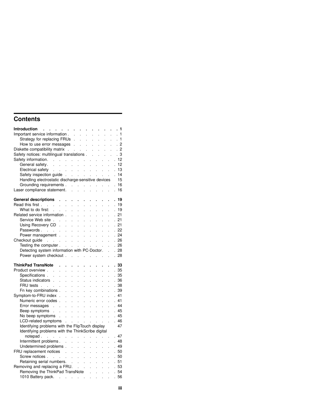 IBM MT 2675 manual Contents 