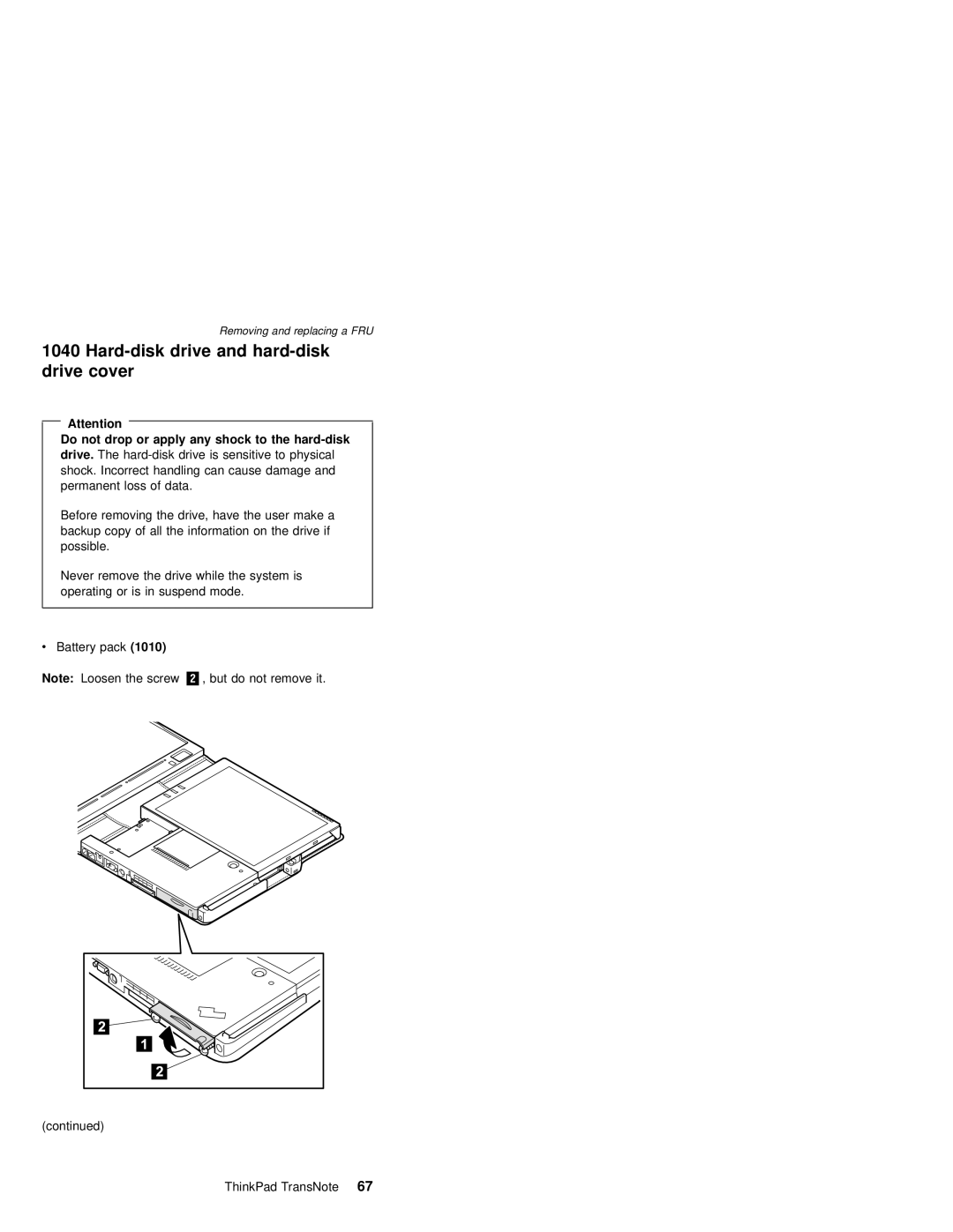 IBM MT 2675 manual Hard-disk drive and hard-disk drive cover, Do not drop or apply any shock to the hard-disk 