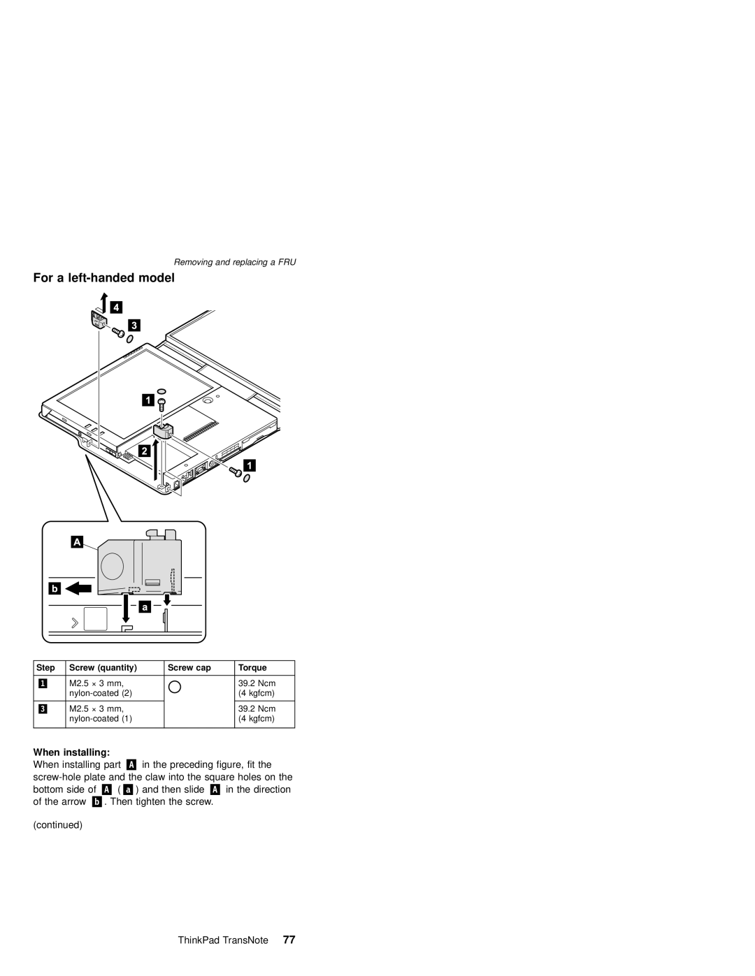 IBM MT 2675 manual For a left-handed model 