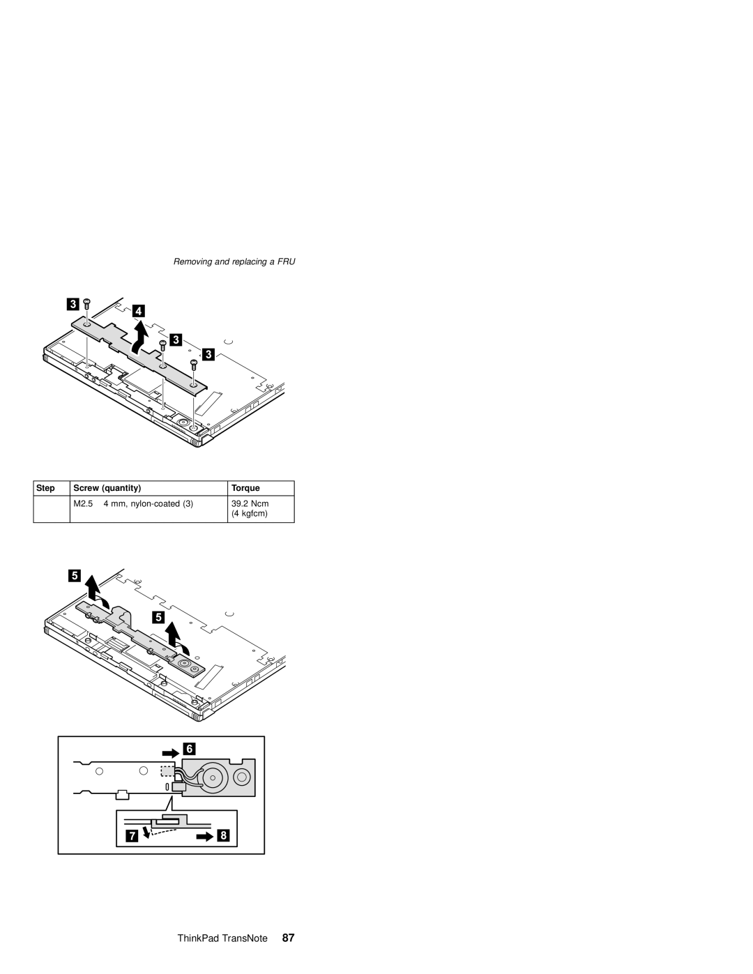 IBM MT 2675 manual Step Screw quantity Torque 