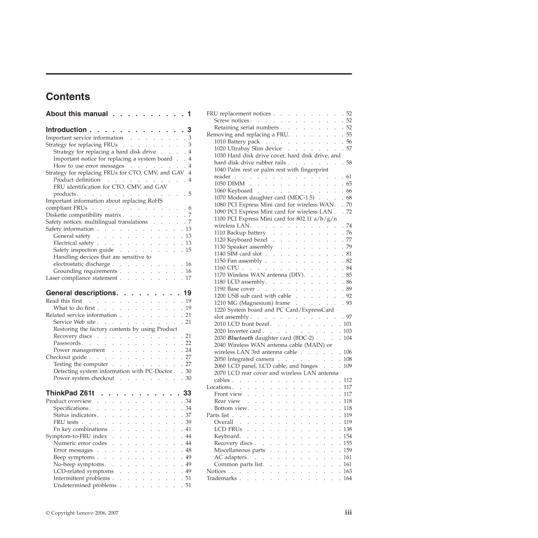 IBM MT 9441, MT 9448, MT 8747, MT 9440, MT 9443, MT 9442, MT 8749 manual Contents 