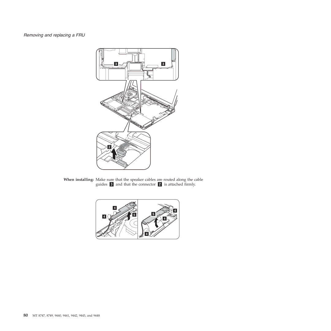 IBM MT 9440, MT 9448, MT 9443, MT 9442, MT 9441, MT 8749 manual 80 MT 8747, 8749, 9440, 9441, 9442, 9443 