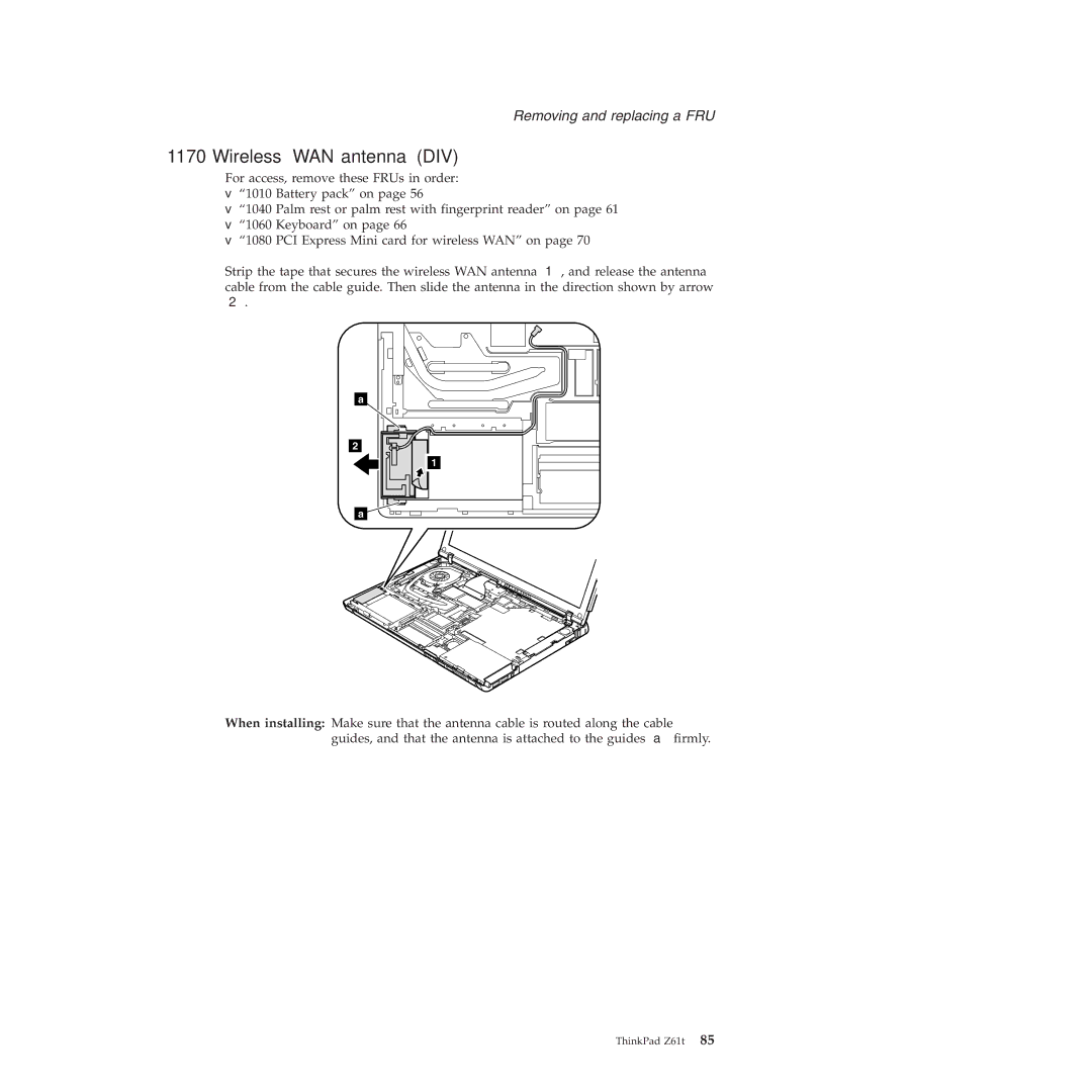 IBM MT 9448, MT 8747, MT 9440, MT 9443, MT 9442, MT 9441, MT 8749 manual Wireless WAN antenna DIV 