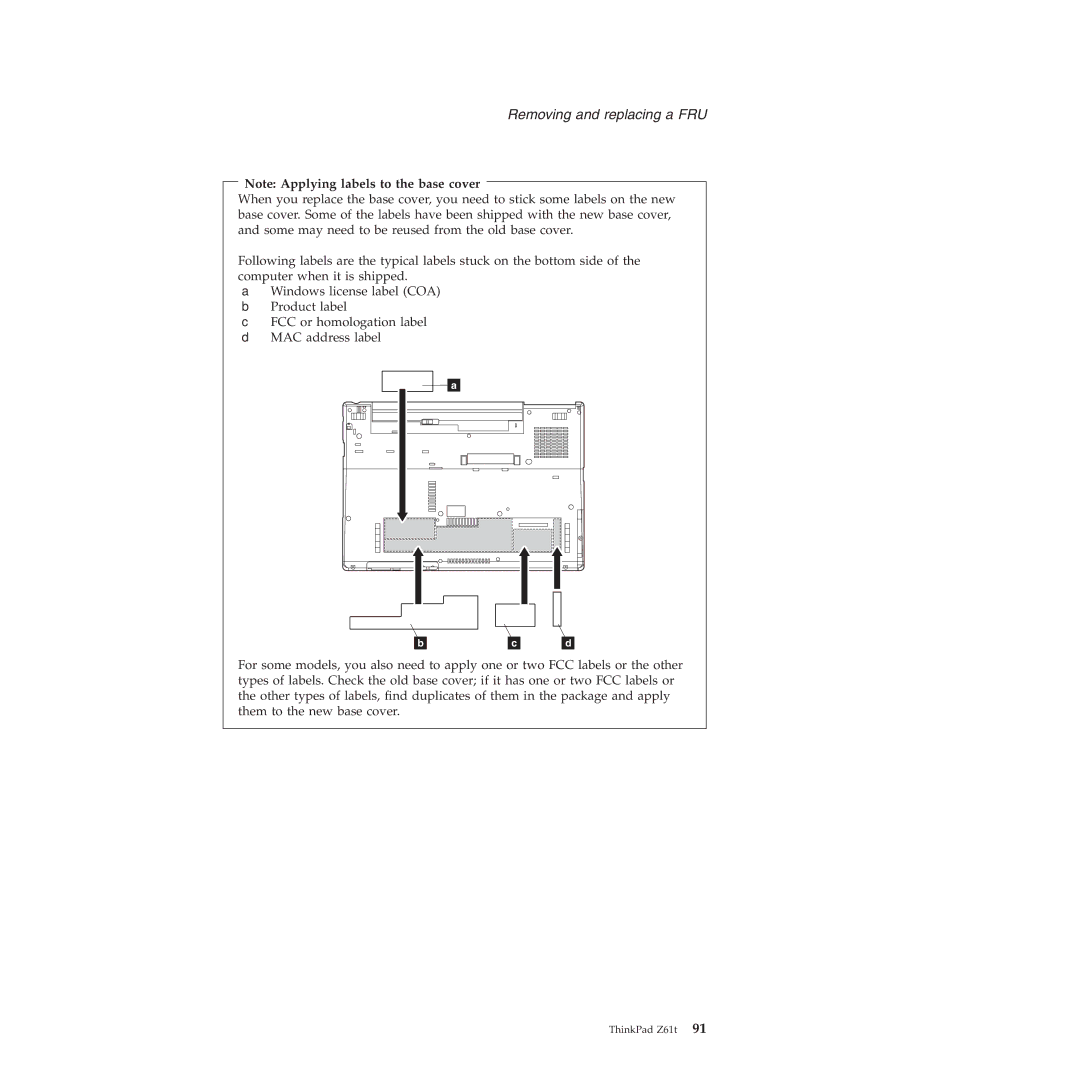 IBM MT 8749, MT 9448, MT 8747, MT 9440, MT 9443, MT 9442, MT 9441 manual Removing and replacing a FRU 