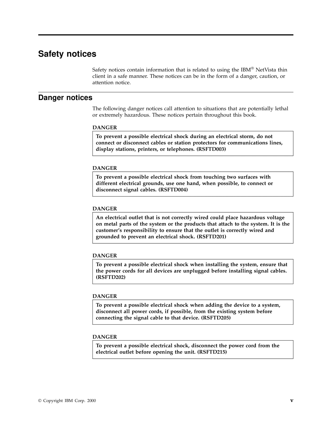 IBM N2800e manual Safety notices 