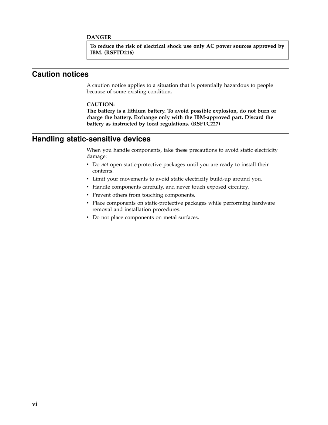 IBM N2800e manual Handling static-sensitive devices 