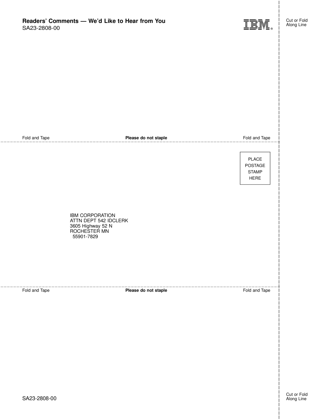 IBM N2800e manual Readers’ Comments We’d Like to Hear from You 