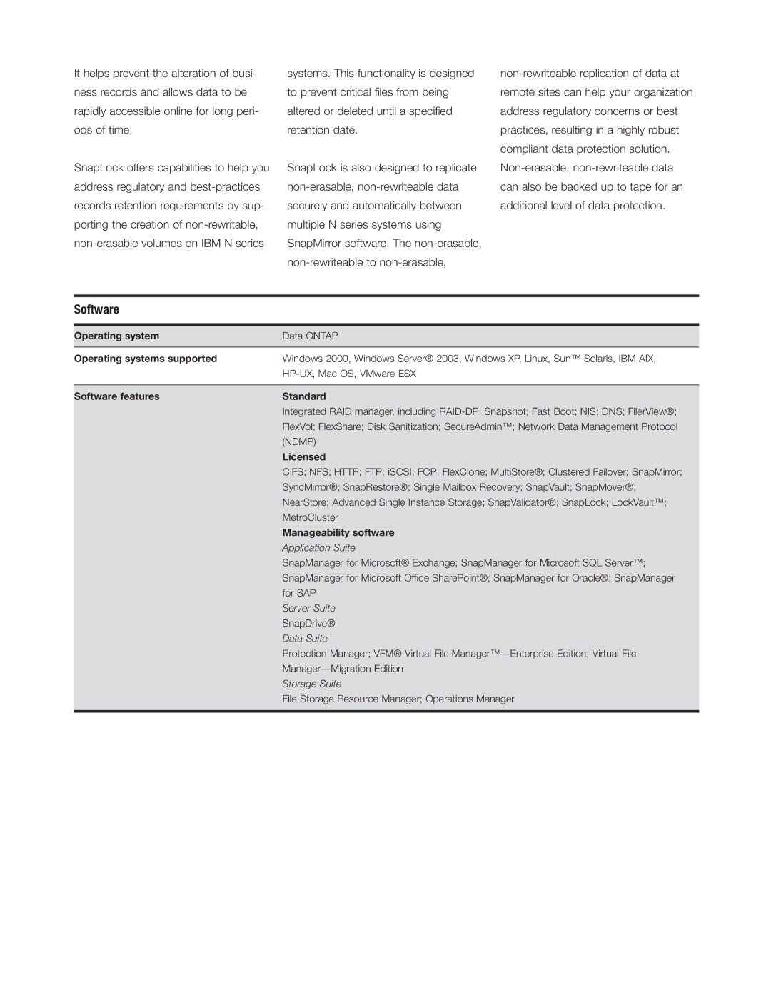 IBM N7000 manual Software 