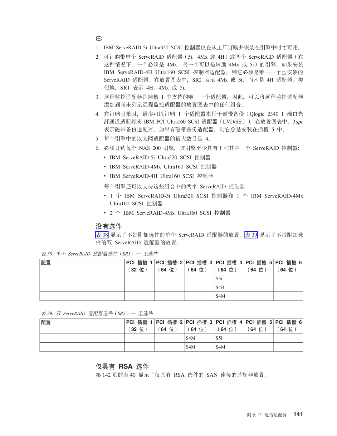 IBM NAS 200 manual 142 3Dm 40 TKvP RSA !~D SAN ,SDJdwEC#, PCI e, S5i 