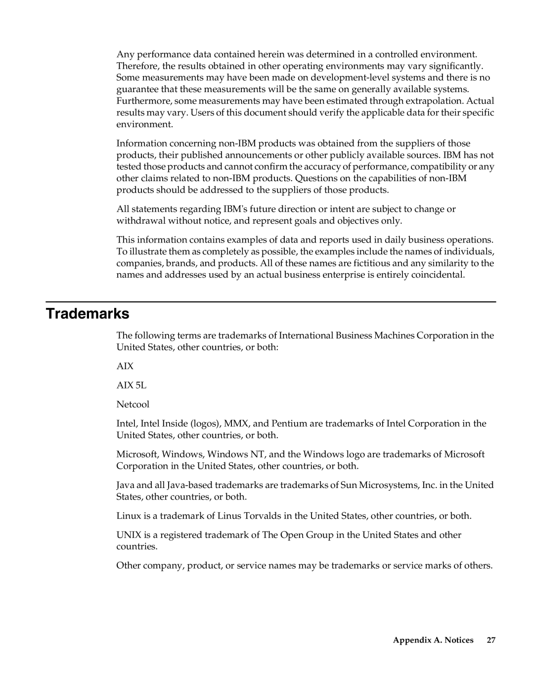 IBM Netcool/OMNIbus Probe for Nortel CNM manual Trademarks, AIX AIX 5L 