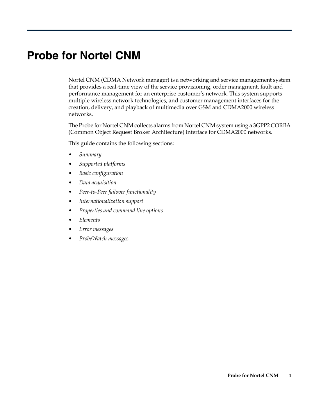 IBM Netcool/OMNIbus Probe for Nortel CNM manual 