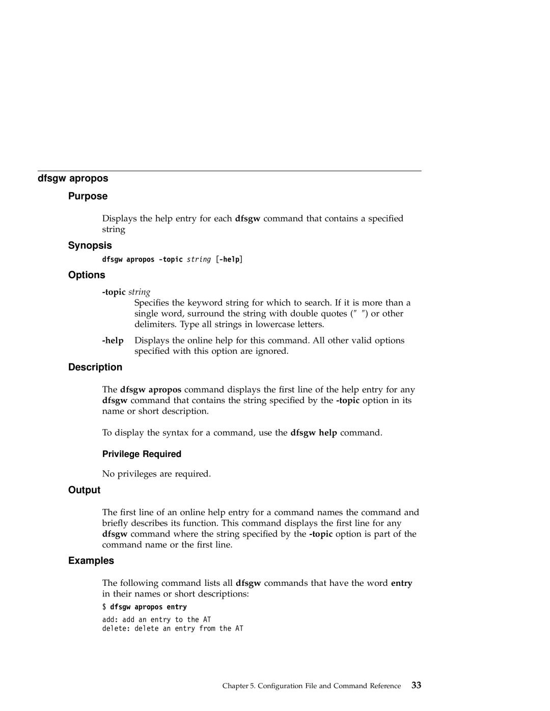 IBM NFS/DFS Secure Gateway manual Dfsgw apropos Purpose, Topic string 