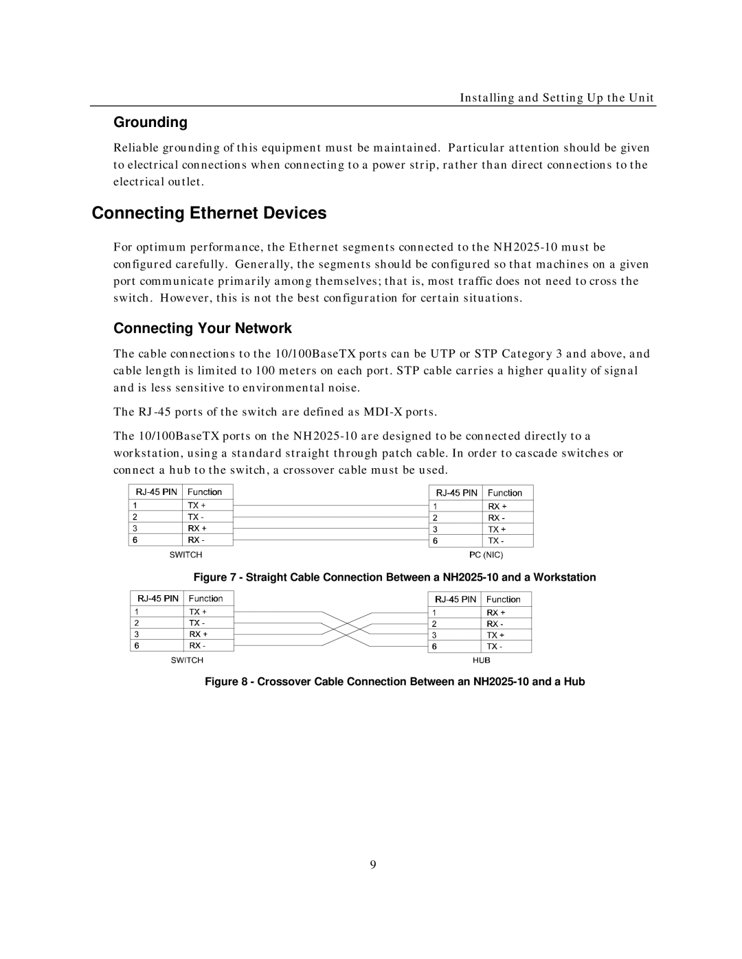 IBM NH2025-10 manual Connecting Ethernet Devices, Grounding, Connecting Your Network 