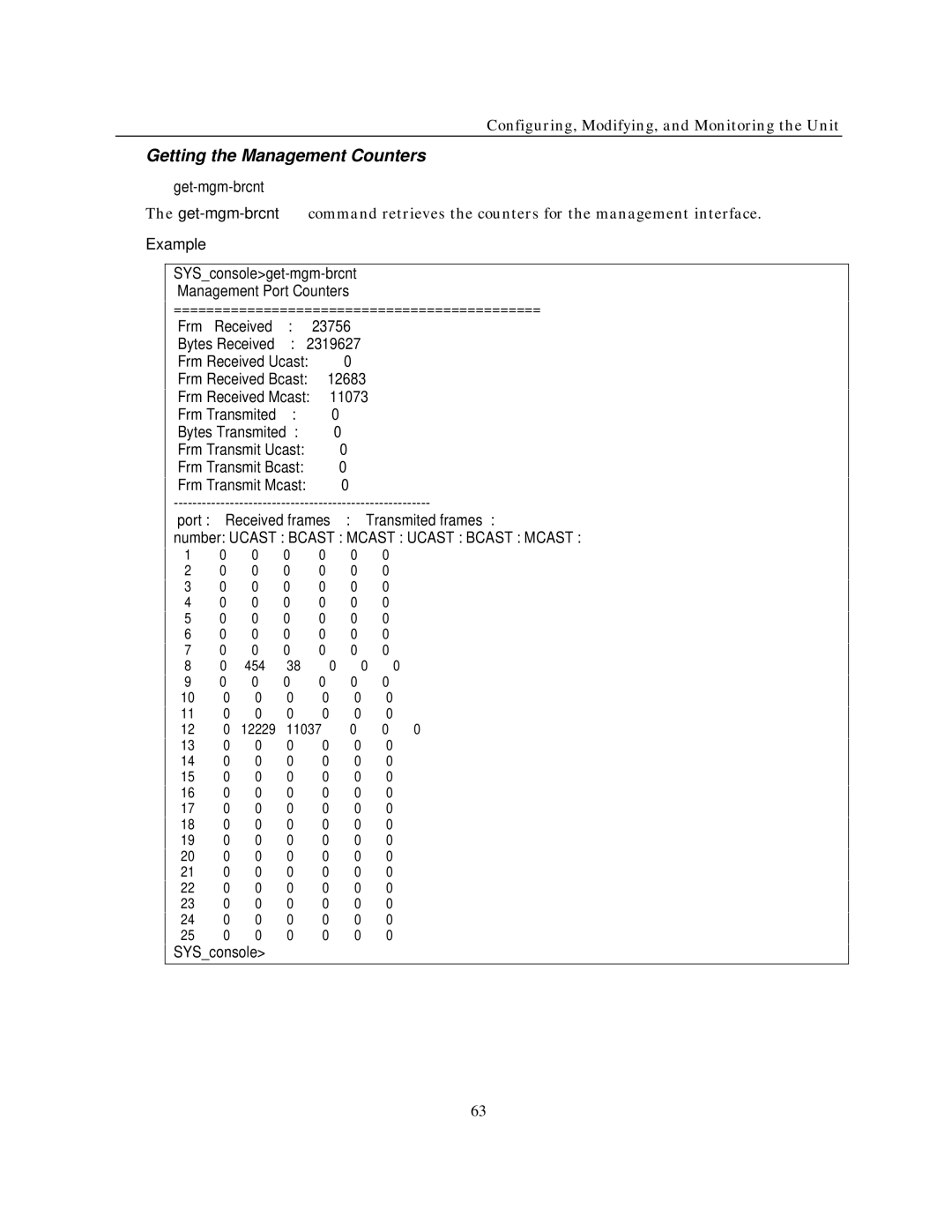 IBM NH2025-10 manual Getting the Management Counters 