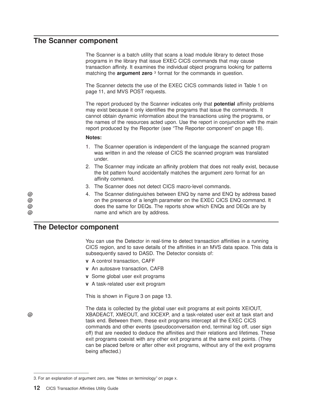 IBM OS manual Scanner component, Detector component 