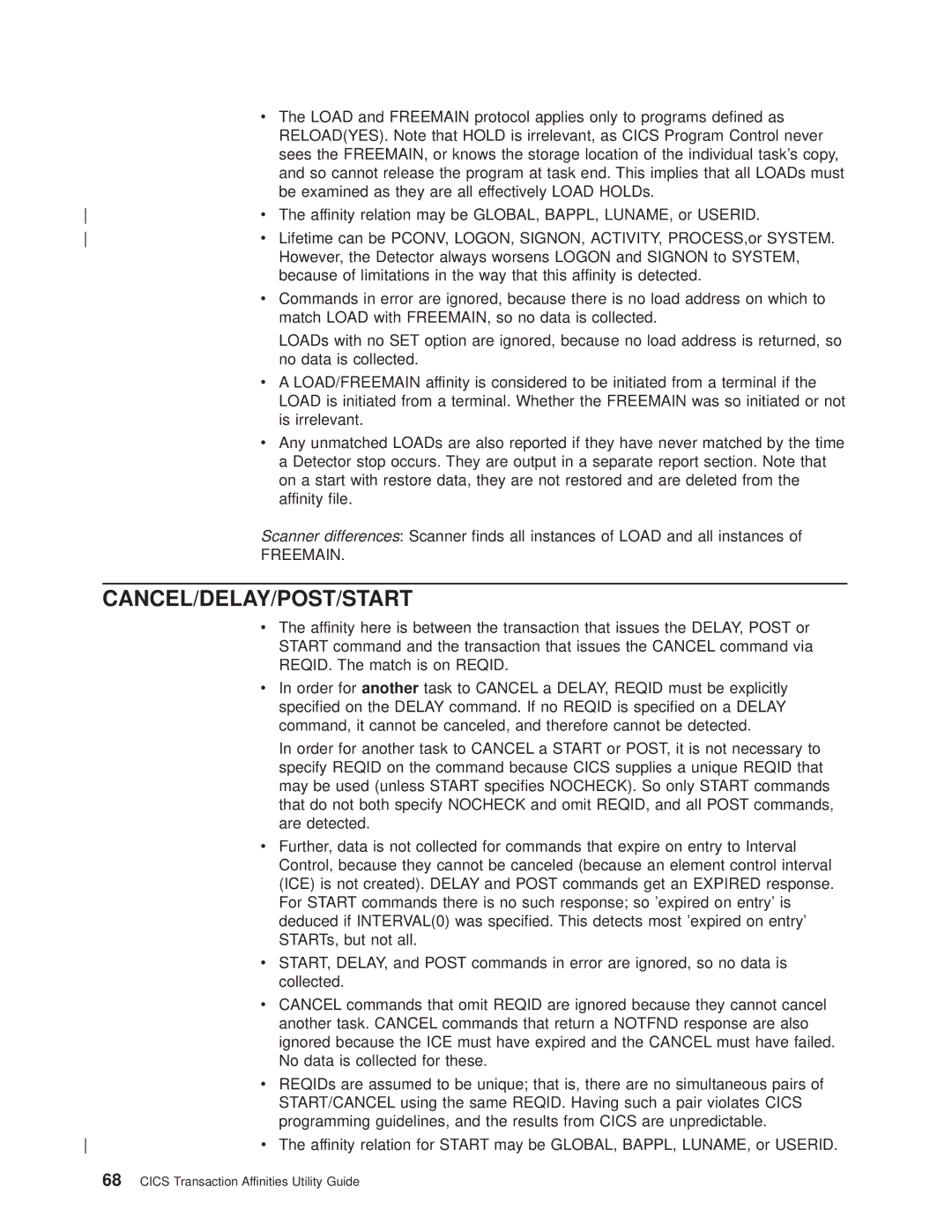 IBM OS manual Cancel/Delay/Post/Start 