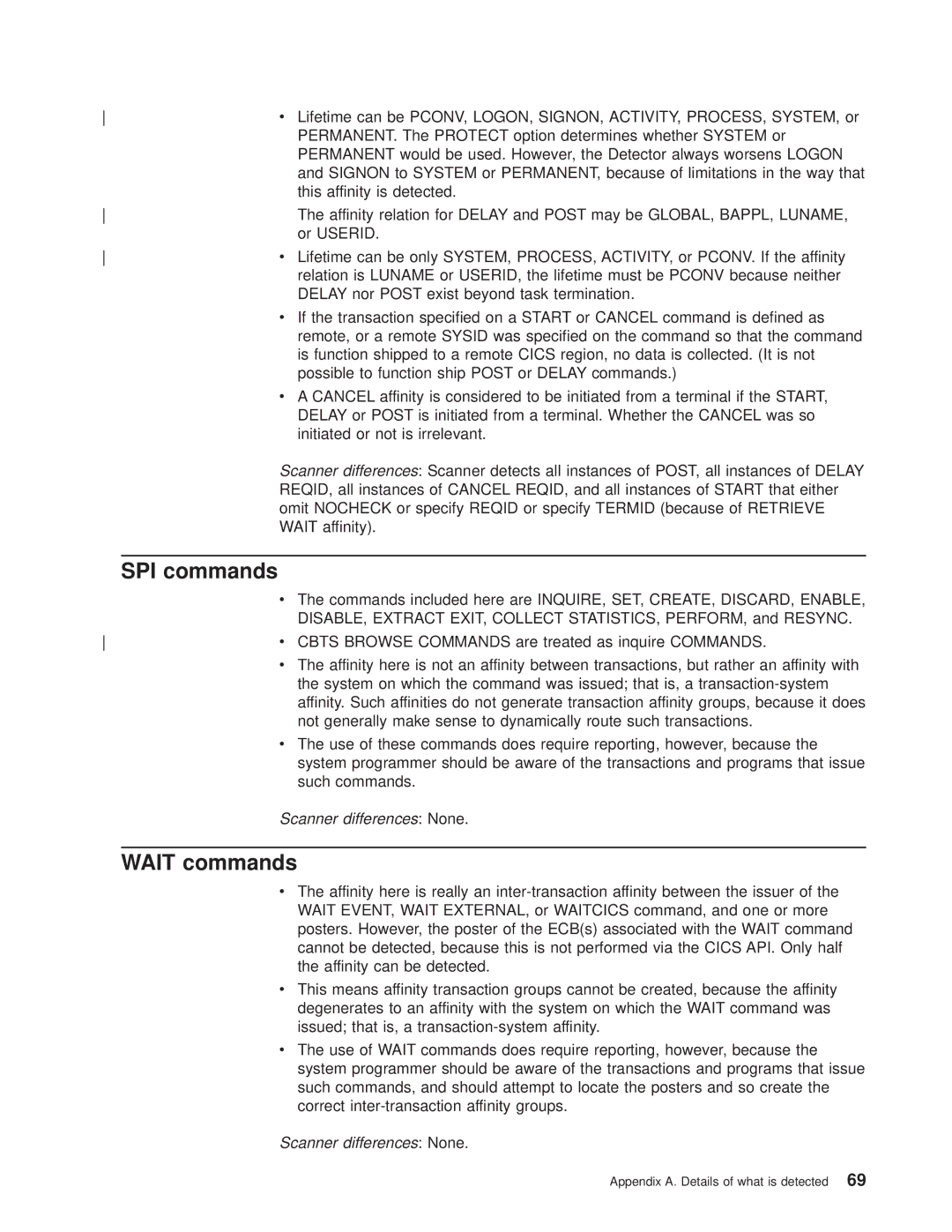 IBM OS manual SPI commands, Wait commands 