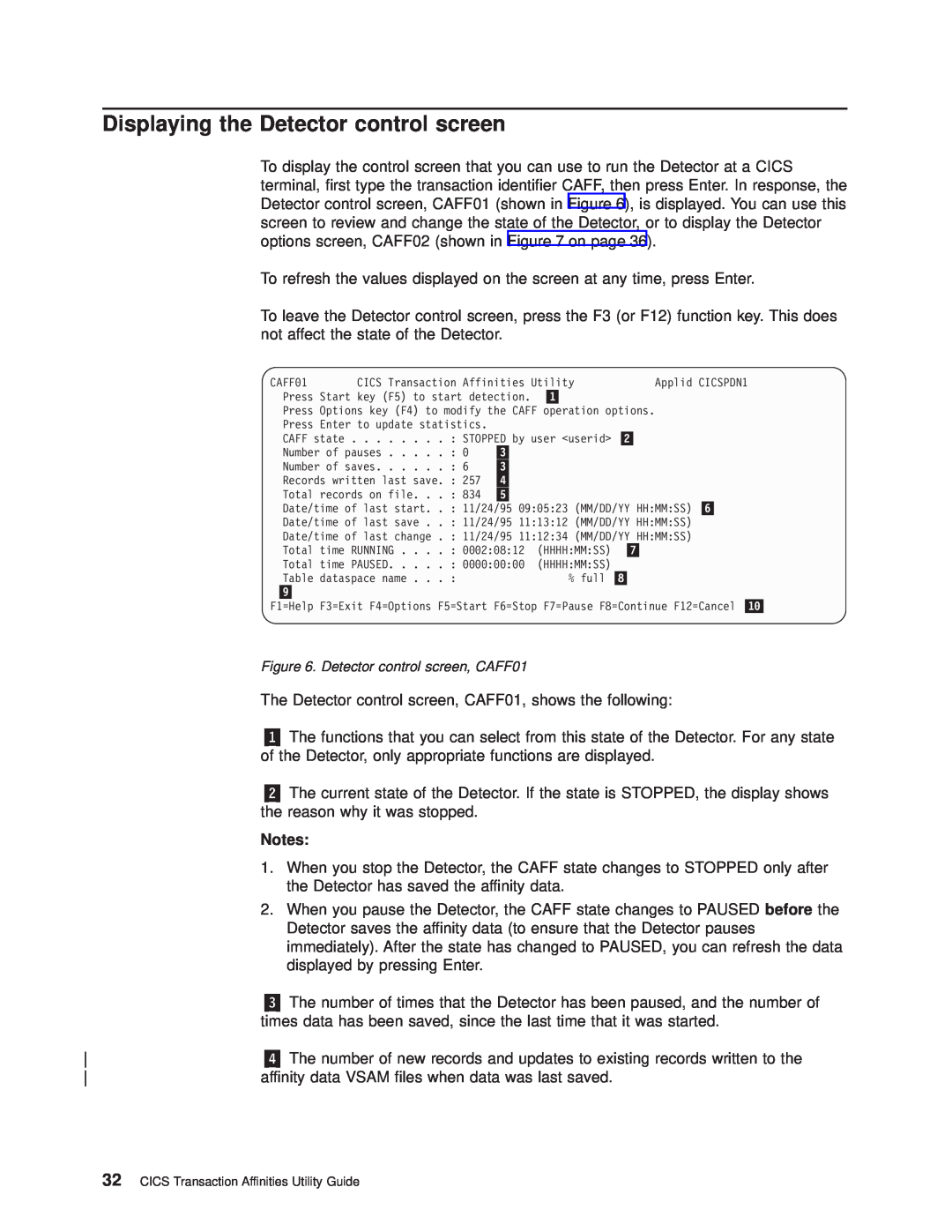 IBM OS manual Displaying the Detector control screen 