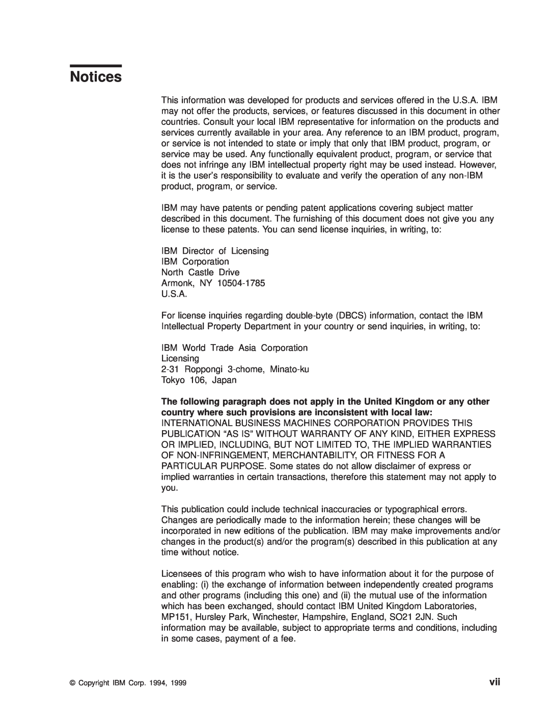 IBM OS manual Notices 