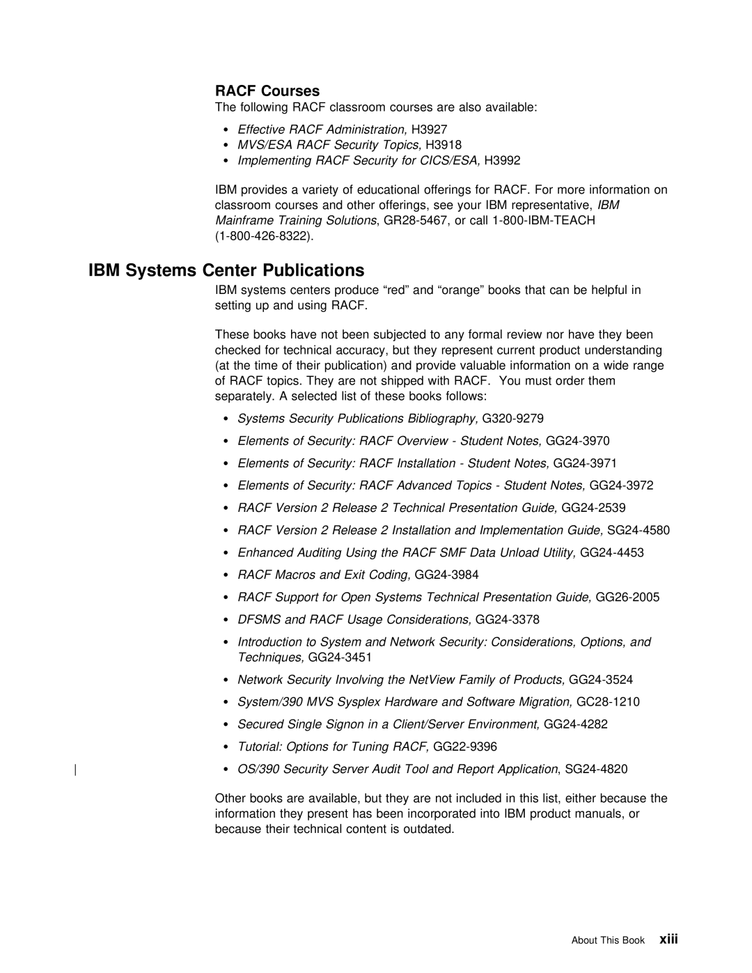 IBM OS/390 manual IBM Systems Center Publications 