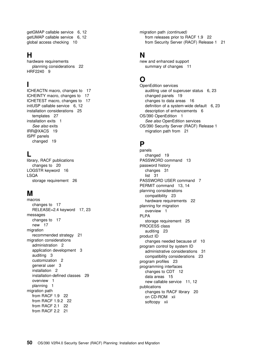 IBM OS/390 manual See alsoexits IRR@XACS 19 Ispf panels, Lsqa, Plpa 