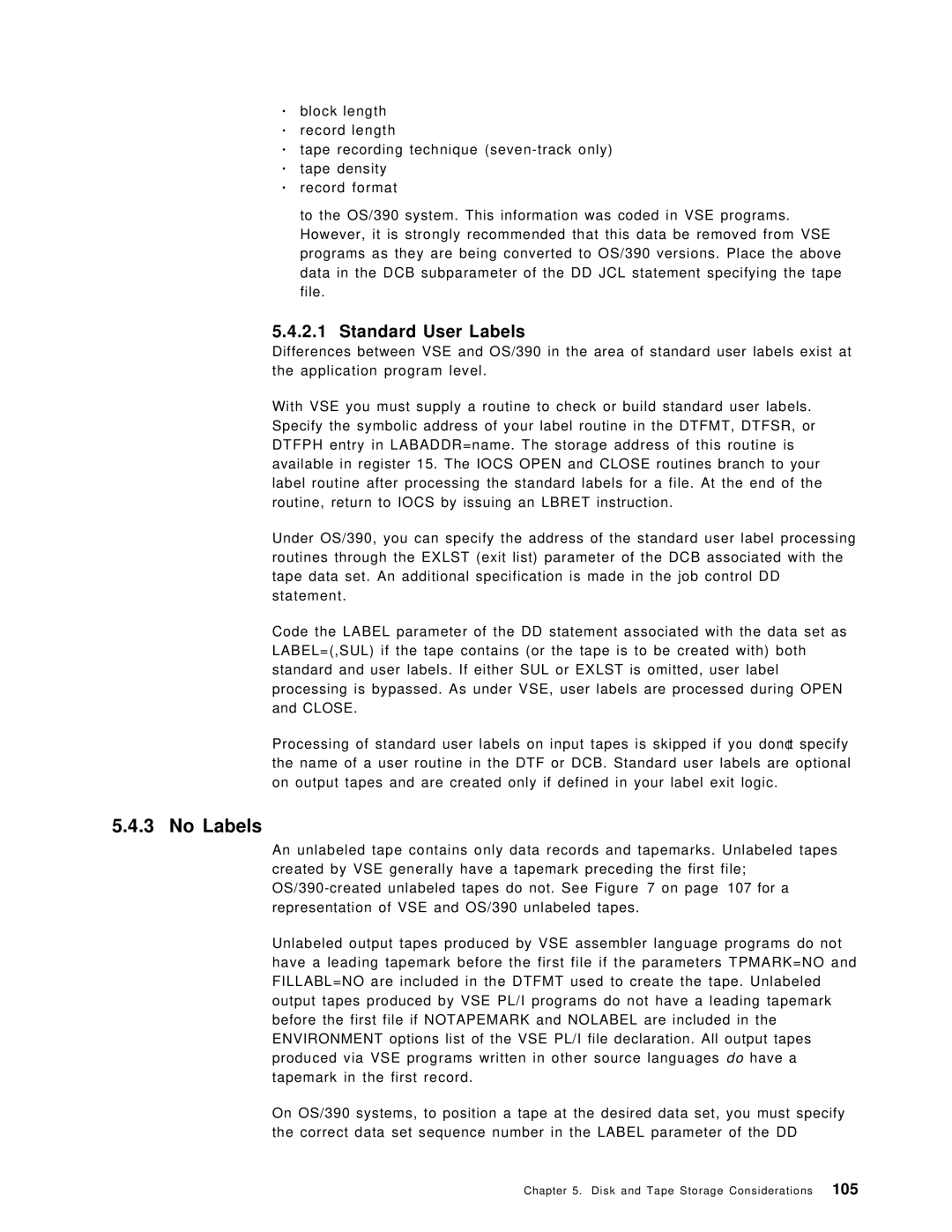 IBM OS/390 manual No Labels, Standard User Labels 